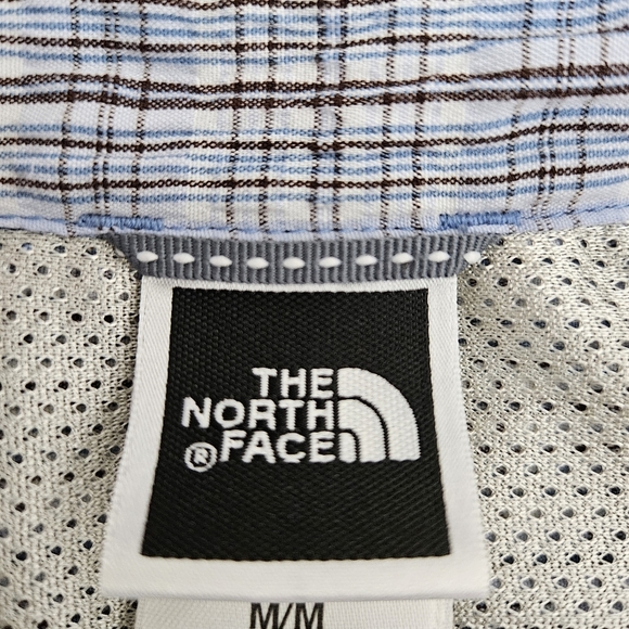 The North Face Shirt Blue Plaid Long Sleeve Button Up Collared Top Medium - Picture 6 of 8